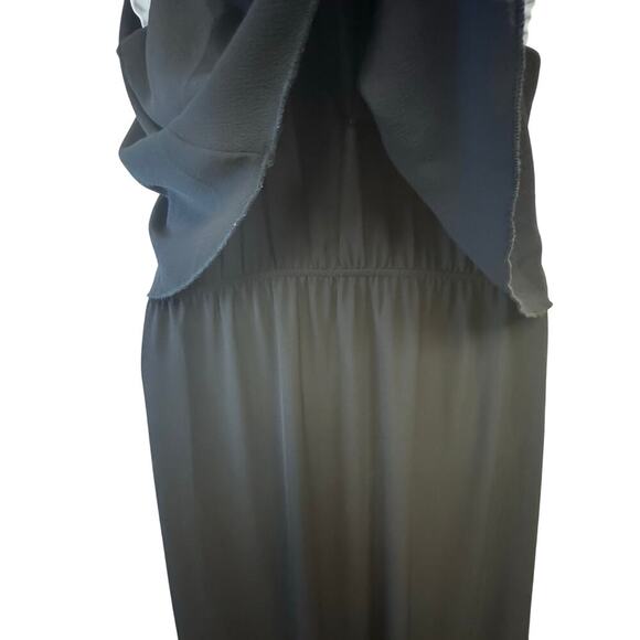 Cookies Hawaii Black Chiffon Tiered A-Line Halter Long Dress Back Keyhole Sz L - Picture 9 of 11